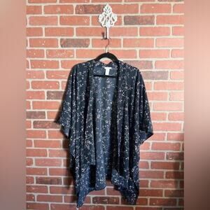 J Jill Blue Floral Kimono